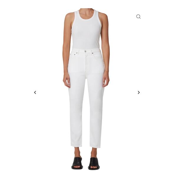AGOLDE NWT Riley Crop Ankle Denim Jean in White Whip // 24 - Picture 13 of 13